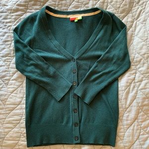ModCloth Charter School Cardigan in Peacock Green